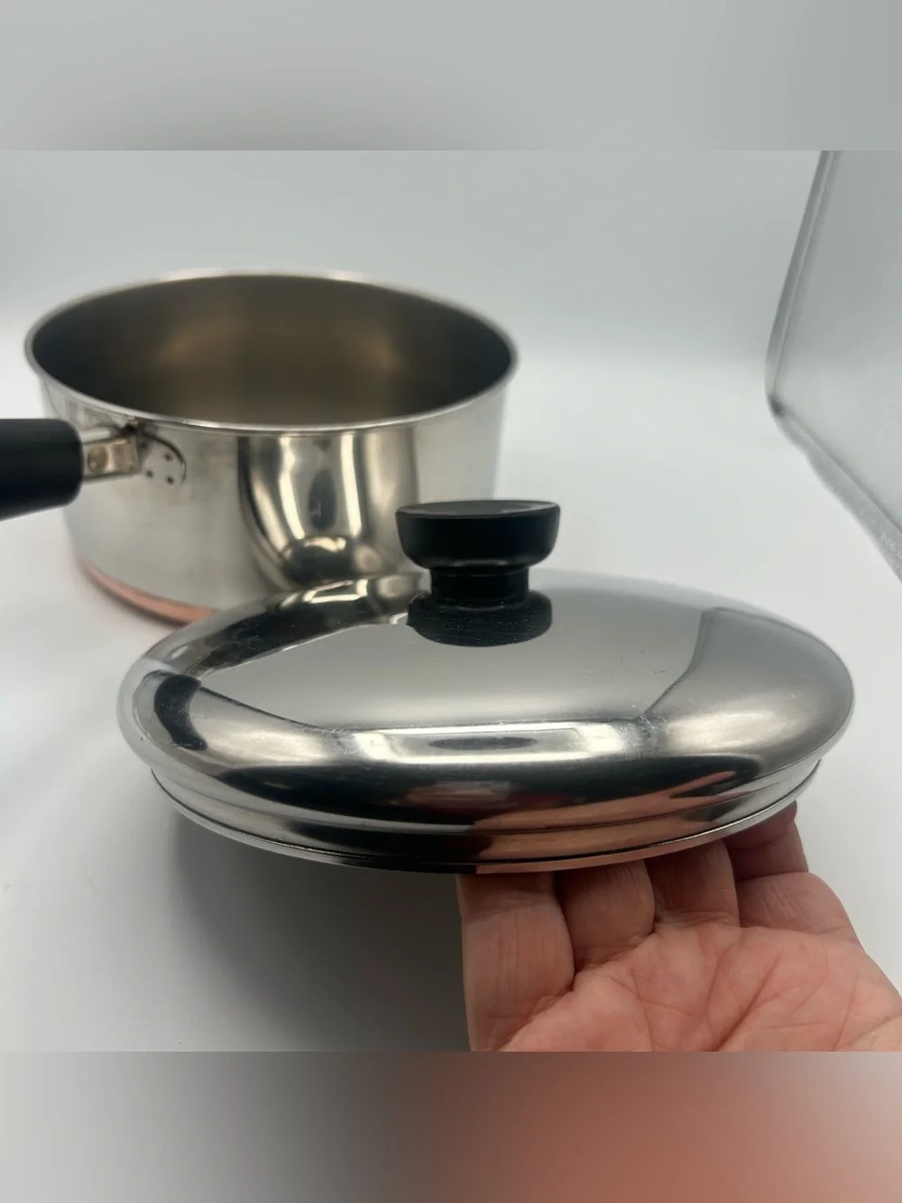Vintage Revere Ware 1801 2 Quart Sauce Pan Pot with Lid Copper Clad USA 92f